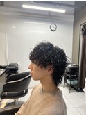 波巻きスパイラルパーマ　波巻きパーマ　メンズパーマ