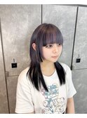 プルエクステセミロング色落ち綺麗パープルグレージュウルフ