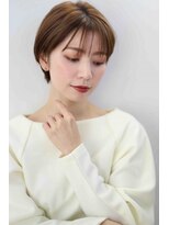 ムウ 難波(MOU)&nbsp;ショートボブくびれヘアアプリコットオレンジ20代30代40代50代