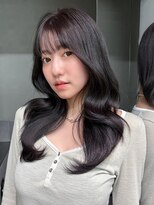 アルバム 渋谷パルコ(ALBUM) 韓国ヘア暗めカラー前髪カットロンググレージュ_F30810
