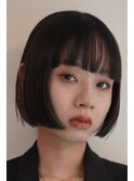 天神大名顔周りレイヤーカットミディアムボブタッセルボブパーマ