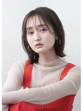 大人のナチュラル外ハネボブ×シースルーバング