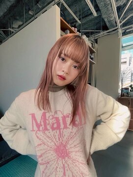 エルム 原宿 表参道(yelm) 【ピンクベージュ×ミディアム】#ダブカラー#ケアブリーチ