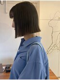 ボブ/切りっぱなしボブ/オリーブベージュ