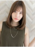 ミディアムレイヤーカット/似合わせカット30代40代艶髪/前髪あり