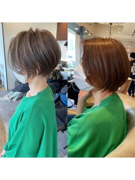 グランド(GRAND) ボブ髪型前髪あり前髪なし面長/30代/40代/50代ショート【荒砂】