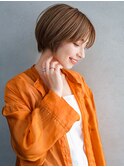 丸みショート/ショートボブ/前髪/マロンベージュ/髪質改善/ 20代