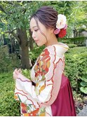 ウェーブアップヘアセット 袴 着付け