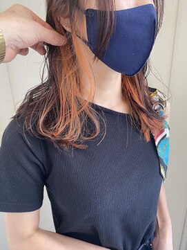 ヘアーデザイン リボン(hair design Ribon) インナーカラー&オレンジ