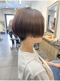 ショートボブパーマ20代30代40代イヤリングカラー大人可愛い