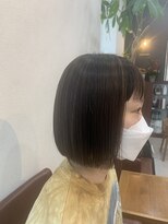 アメイジングヘアー 千歳店(AMAZING HAIR)&nbsp;太めハイライト/大人ボブ/切りっぱなし/アッシュベージュ/透明感
