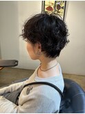 ショート×無造作くせ毛風パーマ