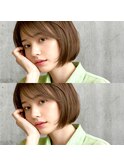 「ナチュラル艶ボブ × 韓国レイヤー」