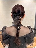 【ポニー編みおろし】結婚式/銀座/ヘアセット/アレンジ/有楽町