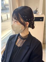 ティム(tim)&nbsp;airi/お呼ばれヘア/パールシール/カチモリヘア/結婚式ヘア/