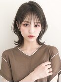 レイヤーカット大人可愛い斜めバングくせ毛風カールうるツヤ