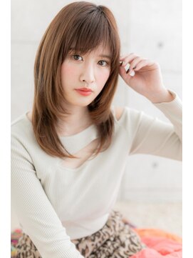 ミック ヘアアンドビューティー 大山店(miq  Hair&Beauty) シースルーバングが大人かわいい…前下がりネオウルフレc1