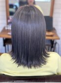 切りっぱなしボブ_美髪グレージュカラーピンクブラウン_426