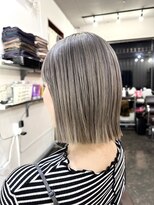 栗原,切りっぱなしボブ,美髪,ピンクブラウンベージュa57