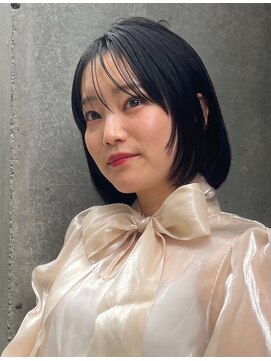 ロンド 銀座(Lond) 【Noa】小顔ネビージュ黒髪秋色透明感カラーワンレンボブルフ