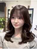 ミディアムヘア/くびれヘア/韓国/似合わせ/顔まわり/谷町四丁目