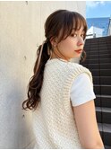 黒髪ボブルフネビージュ小顔ヘアワンレン
