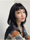 デジタルパーマ　ブルーブラック　イメチェン　ナチュラルモード
