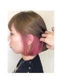 【可愛さUP！ショートボブ×インナーピンク】可愛いおしゃれヘア