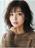 可愛いミディアムヘアー/ココアブラウン/白髪染め/髪質改善/越谷