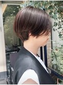 大人ショートボブ/ハンサムショート/前髪なし/30代40代50代