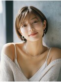 前髪顔まわりカット/外ハネボブ/丸みボブ/ショートボブ