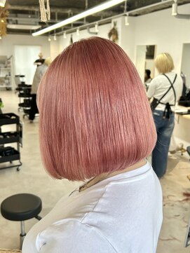 トト 船橋店(toto.) ◇ピンクベージュ切りっぱなしボブハイトーンワンカール[船橋]