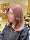 20代30代◎ピンクベージュ×顔周りレイヤー