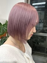 サンクマーケット 渋谷(cinq MARKET)&nbsp;渋谷ケアブリーチカラータッセルボブラベンダーアッシュカラー◆