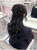 ハーフアップお団子