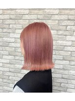 ヘアーアンドアイラッシュ ビス 下曽根店(Bis!) ピンクベージュのつやさらストレートボブ