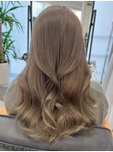 透明感韓国風ブリーチダブルカラーベージュカラー