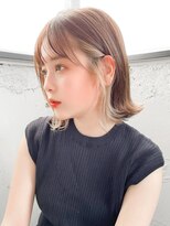 ロタ(rota)&nbsp;外はね切りっぱなしボブ/イヤリングーカラー/モカベージュ/20代