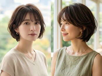 トリッカバルコニー ハヤマ(tricca Balcony Hayama)の写真/骨格を見極める繊細なカット。どこから見ても綺麗なシルエットで大人の魅力を引き出すショート&ボブ