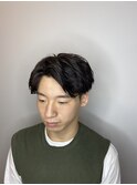 センターパート×ナチュラルリバースパーマ