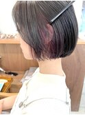 《花屋併設》インナーカラー/アッシュピンク/小顔@20代30代40代