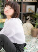 レトロ感が大人かわいい小顔前下がりミニボブc5大宮20代30代40代