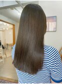 透明感赤み消しオリーブベージュ大人かわいいワンレンロング