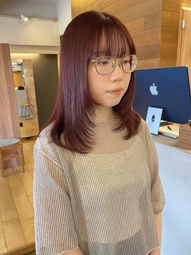 ヘア プロデュース キュオン(hair produce CUEON.) ピンクブラウン×フェイスレイヤー