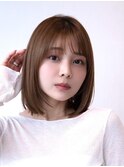 大人かわいい前髪セシルカットココアブラウンフリンジウェーブ
