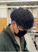 マッシュスパイラルパーマツイストスパイラル波巻きメンズ