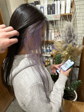 シカ 神戸三宮元町店(Cica) インナーカラー イヤリングカラー ラベンダー 透明感カラー
