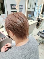 ミック ヘアアンドメイクアップ 高田店(miq Hair&Make up)&nbsp;ショートヘア/イルミナカラー/ピンクベージュ/透明感カラー