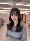 メルティカラーフェミニンロング似合わせカットハイトーン韓国