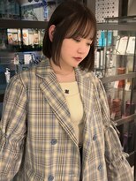 バーシャミ ヘアーアンドスパ(Baciami Hair&Spa) 【SENA】オリーブベージュ×切りっぱなしボブ/博多